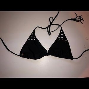 Black swimsuit with fringes